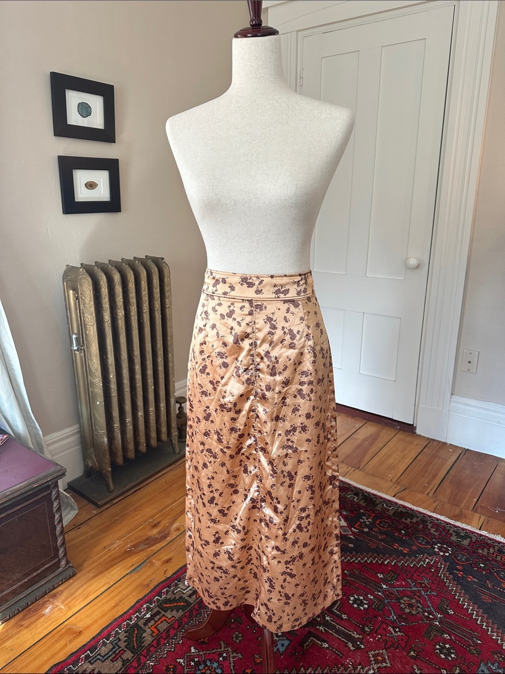 NWT Zara Silky Floral Midi Pencil Skirt